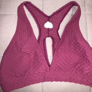 Booty By Brabants Croco Skin Deep V Top Burnt Rose